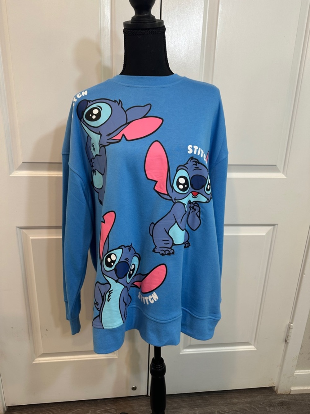 Disney Blue Sweatshirt with Stitch Graphics